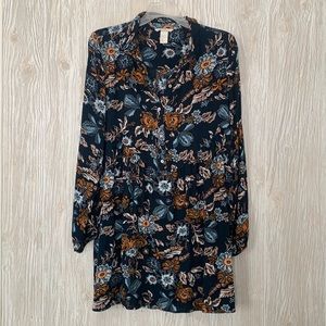 H&M Floral Babydoll Shirt Dress